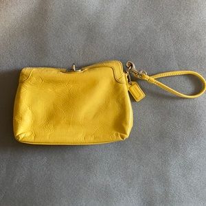 Coach Wristlet - Yellow Patent Leather